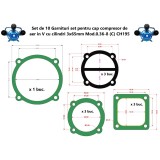 Set de 10 Garnituri set pentru cap compresor de aer V 3x65mm Mod.0.36-8 (C) CH195