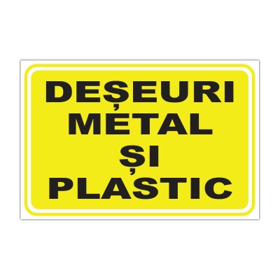 Indicator informare Deșeuri metal și plastic foto