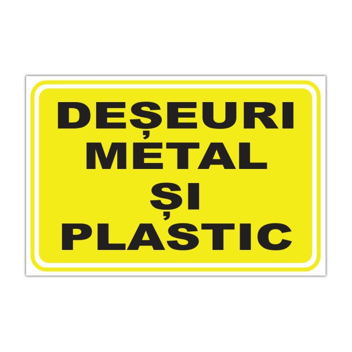 Indicator informare Deșeuri metal și plastic