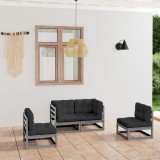 vidaXL Set mobilier de grădină cu perne, 4 piese, lemn masiv de pin 3076431