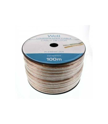 Cablu difuzor transparent CCA 2x2.5 mm Well LSP-CCA2.50TT-100-WL foto