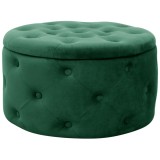 Taburet Alia cu spatiu depozitare, tapitat cu velur, 55x30 cm, verde Household NewTrend