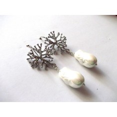 cercei cu perle de Mallorca in stil baroc 44637