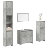 vidaXL Set mobilier de baie, 4 piese, gri beton, lemn compozit 3324849
