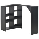 Cumpara ieftin Masă de bar cu raft mobil, negru, 138x39x110 cm