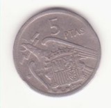 Spania 5 Pesetas 1957 - Francisco Franco