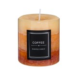 Lumanare parfumata Cafea, Maro/Galben, 7x7.5 cm, ATU-087487, Oem