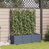 VidaXL Jardiniere grădină cu spalier 3 buc. gri deschis 120x40x143 cm