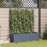 VidaXL Jardiniere grădină cu spalier 3 buc. gri deschis 120x40x143 cm