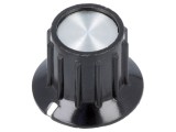 Buton rotativ cu flanșă plastic negru 6,35mm 14,7x15mm