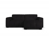 Coltar dreapta 4 locuri, Kendal, Micadoni Home, BL, 256x173x79 cm, catifea, negru