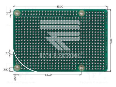 Placă universală două fețe ROTH ELEKTRONIK GMBH W: 56mm L: 85mm foto
