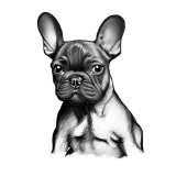 Sticker decorativ Caine Bulldog, Negru, 82 cm, 7809ST