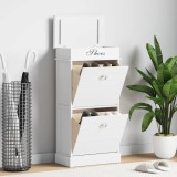 vidaXL Pantofar, alb, 50 x 28 x 98 cm, lemn de paulownia 284089