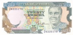 Bancnota Zambia 20 Kwacha (1991) - P32b UNC