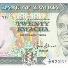 Bancnota Zambia 20 Kwacha (1991) - P32b UNC