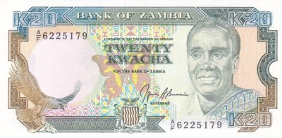 Bancnota Zambia 20 Kwacha (1991) - P32b UNC foto