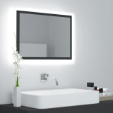 Oglindă de baie cu LED, gri, 60x8,5x37 cm, acril, vidaXL