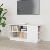 Cumpara ieftin Comodă TV, alb, 80x35x40,5 cm, lemn masiv de pin