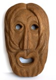 Masca tribala din Africa de Sud 35 cm, cioplita manual, arta africana, sculptura in lemn tare (mahon african)
