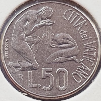 3188 Vatican 50 Lire 1991 Ioannes Paulus II (Baptism) km 230 foto