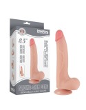Dildo Realist Sliding-Skin, Ventuza Detasabila, TPE, Dual Density, Natural, 22 cm