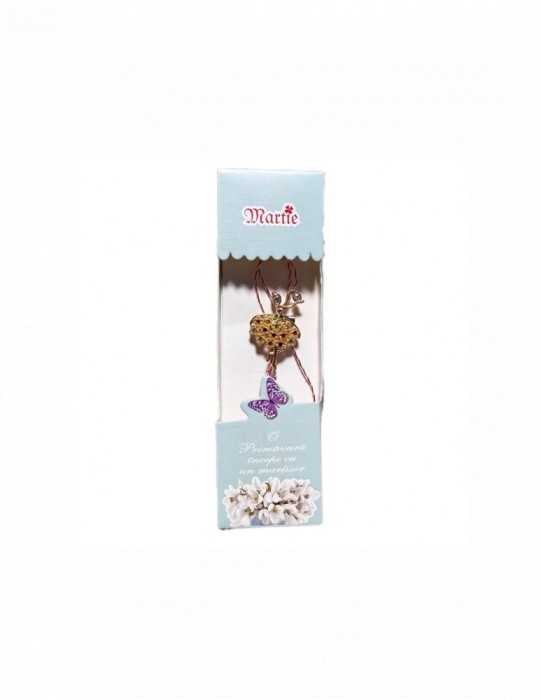 Martisor tip brosa cu model balerina cu pietricele colorate pentru 1 si 8 martie