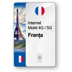 eSIM Internet Franța, valabil 7 zile, trafic 1 GB, Standard