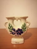 Sfesnic 2 brate suport lumanare ceramica flori mov vintage Rosa Ljung Suedia