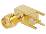 Soclu SMA mamă 90&deg; 50&Omega; pentru PCB aurit