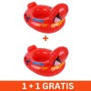 Colac Gonflabil Barcuta Copii Spiderman, Vinil Rosu, 65x50cm, 3-6 Ani, 50kg +1 GRATIS! Colac Plaja Sigur