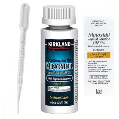 Solutie, Kirkland Signature, impotriva Caderii Parului, Minoxidil 5%, Pipeta Inclusa, Tratament 1 lu foto