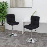 VidaXL Scaune de bucătărie pivotante, 2 buc., negru, material textil