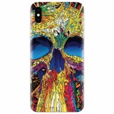 Husa silicon pentru Apple Iphone XS, Abstract Multicolored Skull