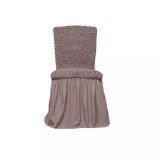 Set 6 huse scaune cu volane din bumbac elasticizat, Bone - HEP77