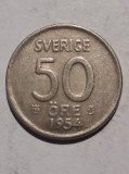 Moneda 50 &ouml;re 1954 argint Suedia, Europa