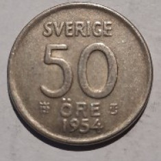 Moneda 50 öre 1954 argint Suedia