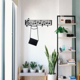 Cuier metalic Note, Negru, 19x0,2x60 cm