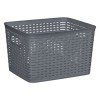 Coș Depozitare Plastic, 20L, Model Perforat, Cu M&acirc;nere, Gri, Oem