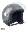 Casca open face pentru scuter - motocicleta (demi-jet) Max Helmets model DJ06 LS 7.9 culoare: gri mat (GTS) &ndash; 100% MADE IN ITALY S (55/56cm)