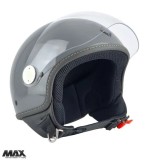 Cumpara ieftin Casca open face pentru scuter - motocicleta (demi-jet) Max Helmets model DJ06 LS 7.9 culoare: gri mat (GTS) &ndash; 100% MADE IN ITALY S (55/56cm)