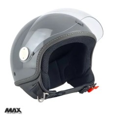 Casca open face pentru scuter - motocicleta (demi-jet) Max Helmets model DJ06 LS 7.9 culoare: gri mat (GTS) &ndash; 100% MADE IN ITALY L2 (60cm)