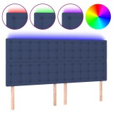 Cumpara ieftin Tablie de pat cu LED, albastru, 160x5x118/128 cm, textil