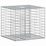 vidaXL Pat ridicat din gabion Argintiu 60 x 60 x 55 cm Oțel Galvanizat 42033320