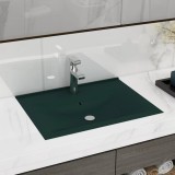 VidaXL Chiuvetă baie lux, orificiu robinet verde mat 60x46 cm ceramică