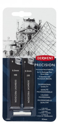 Rezerva Mine Si Radiere Derwent Professional, Pentru Creion Mecanic, Hb/2b 0.5 Mm, 30 Buc/set, Negru foto