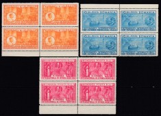 ROMANIA 1932 LP 99 AL X-lea CONGRES INTERNATIONAL DE ISTORIE A MEDICINII SERIA IN BLOC DE 4 TIMBRE MNH