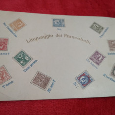 CARTE POSTALA LINGUAGGIO DEL FRANCOBOLLI NECIRCULATA