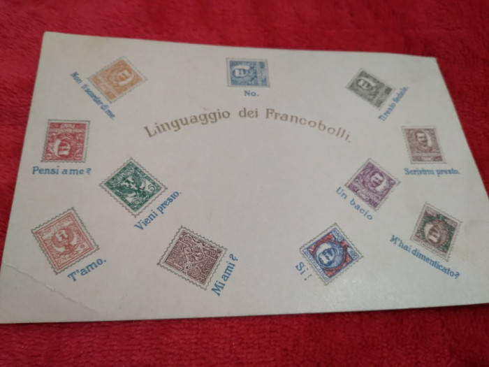 CARTE POSTALA LINGUAGGIO DEL FRANCOBOLLI NECIRCULATA