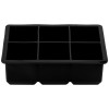 Set 2 tavi pentru cuburi de gheata AcrossSea, 16.5 x 11.5 x 5 cm, dimensiune cub 5 x 4.5 x 5 cm, silicon, negru